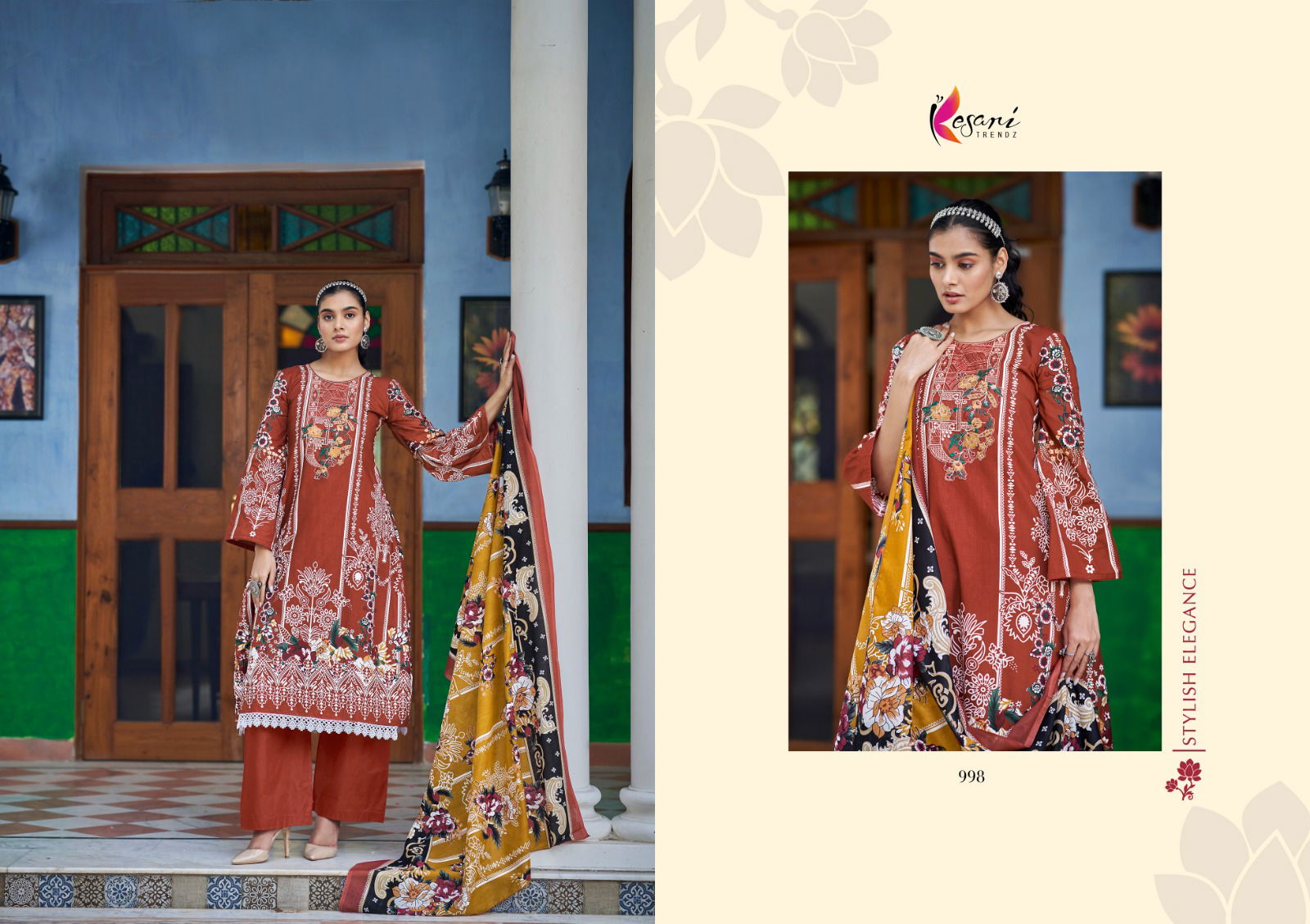 Kesari Casual Wear Wholesale Karachi Cotton Dress Material